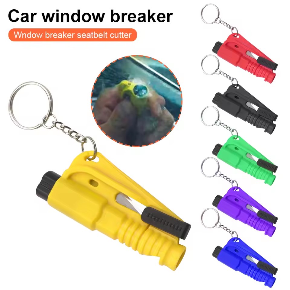 Rescue Rope Throw - Veiligheidshamer Auto-ontsnappingsgereedschap 3-in-1 Raambreker Gordelsnijder Compacte