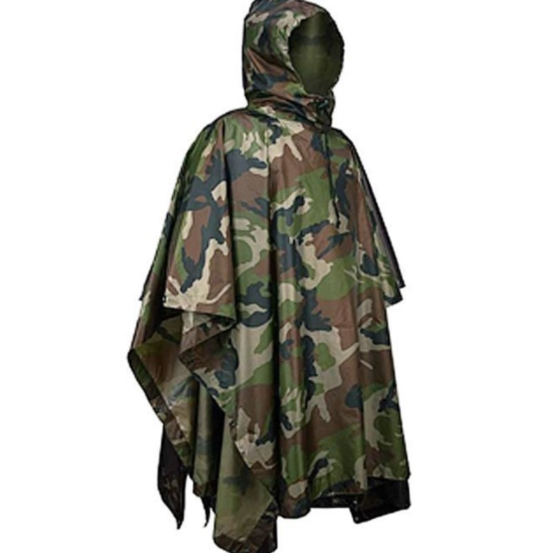 Emergency Poncho Rain - PVC/PU Camouflage Tactische regenjas Draagbare opvouwbare