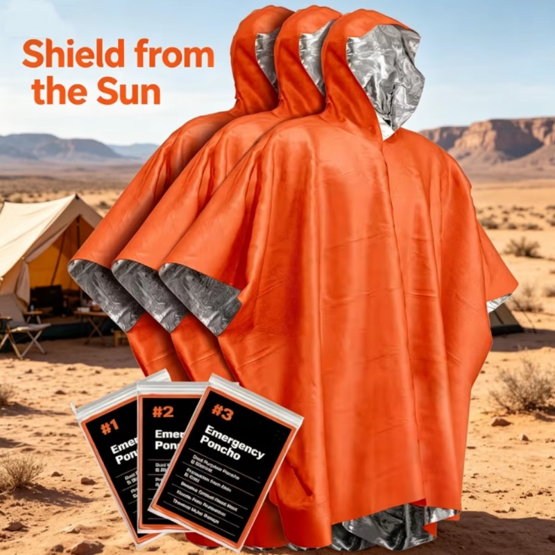 Emergency Poncho Rain - 1-5PCS Multifunctionele overlevingsregenjas Nooddeken Poncho Warmte-isolatie