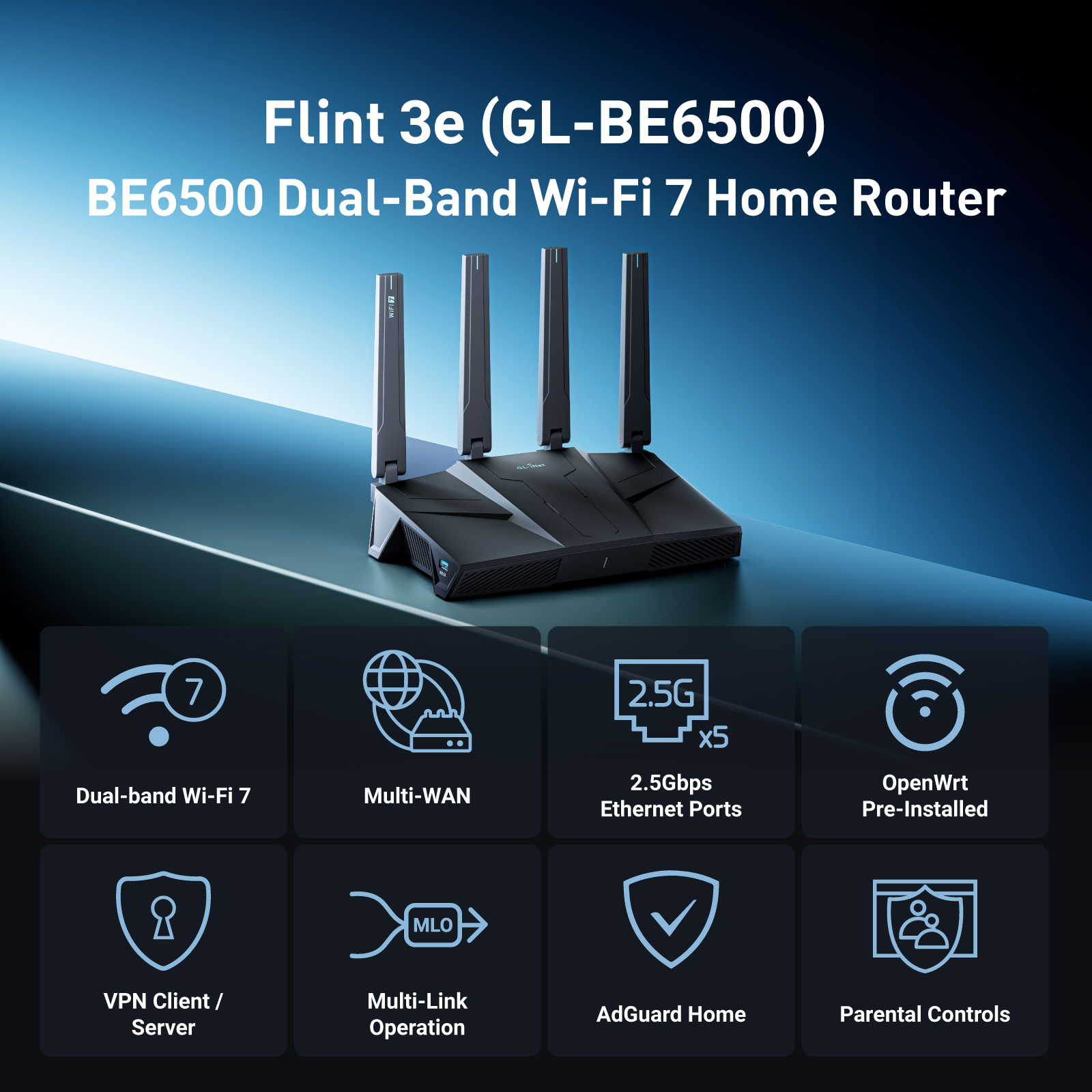 GL.iNet GL-BE6500 (Flint 3e) D - Fire Starting Kit recensie en prijs